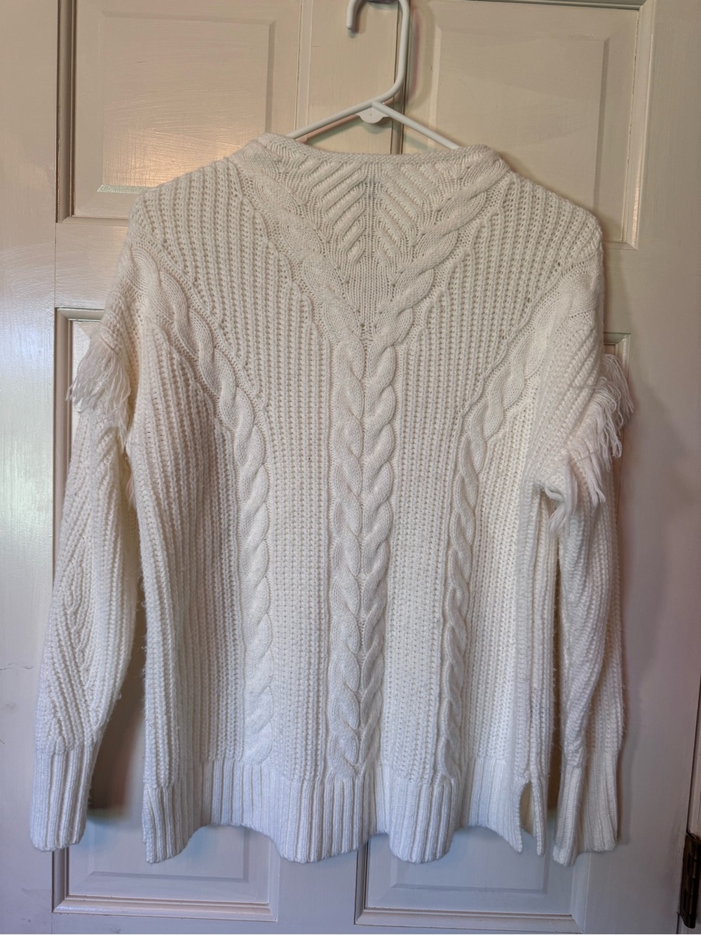 Women's Ivory Cable Knit Turtleneck Sweater